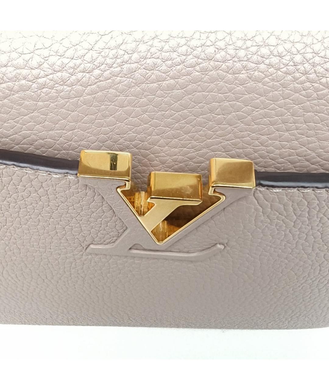 LOUIS VUITTON Серая кожаная сумка с короткими ручками, фото 8