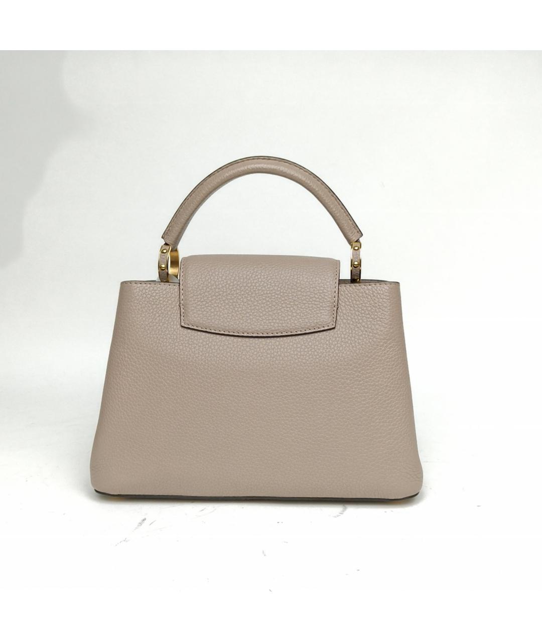 LOUIS VUITTON Серая кожаная сумка с короткими ручками, фото 5