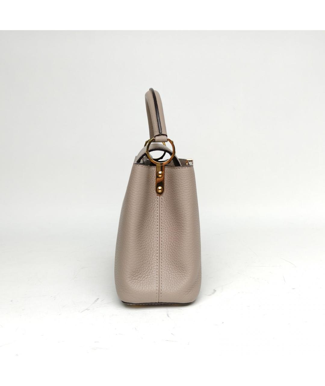 LOUIS VUITTON Серая кожаная сумка с короткими ручками, фото 6