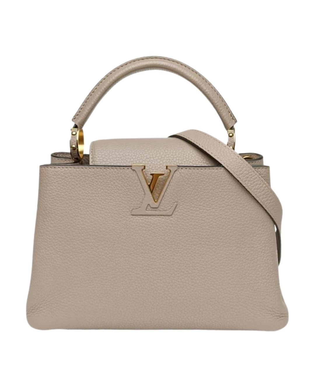 LOUIS VUITTON Серая кожаная сумка с короткими ручками, фото 2