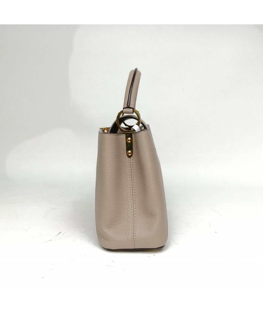 LOUIS VUITTON Серая кожаная сумка с короткими ручками, фото 4