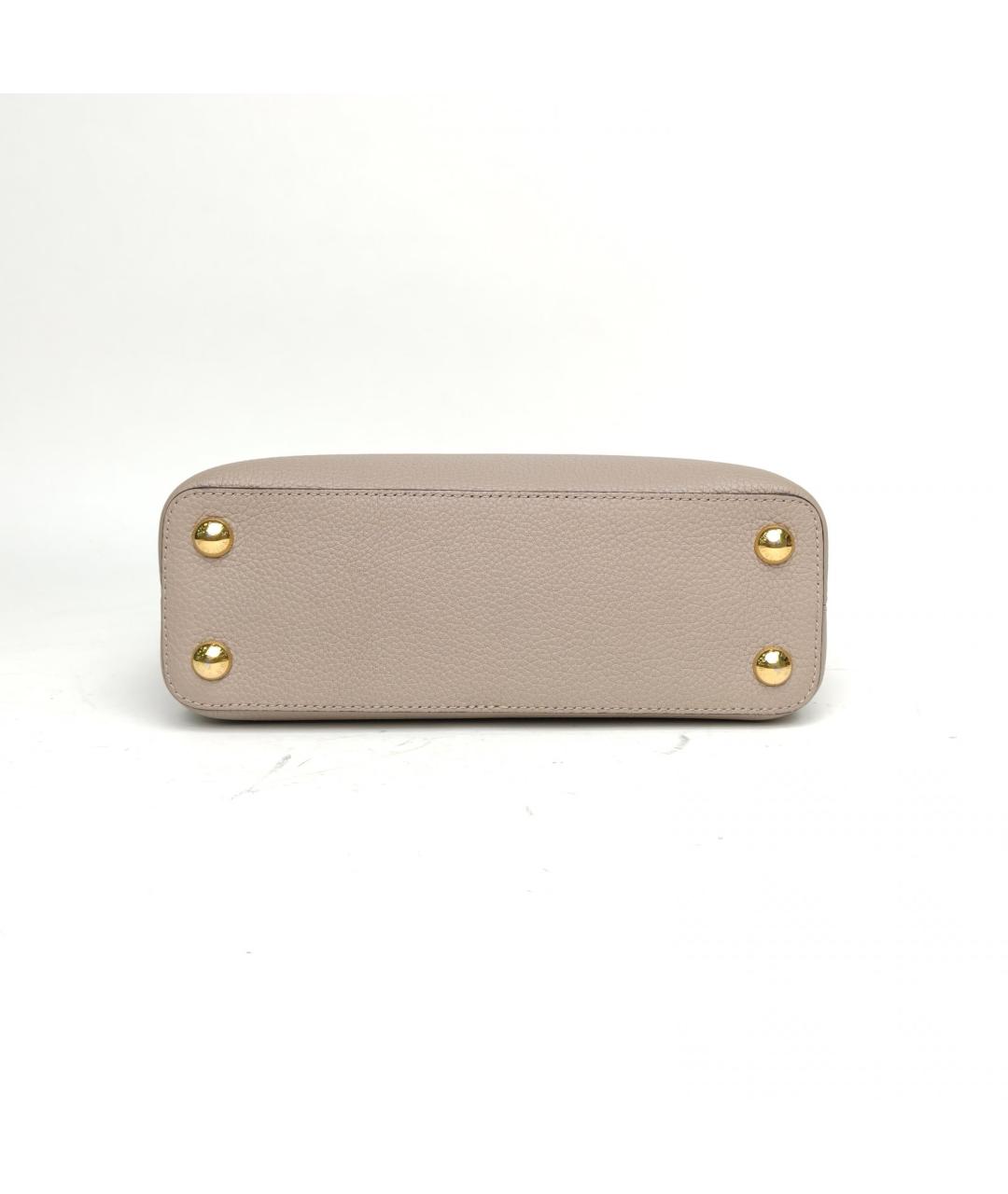 LOUIS VUITTON Серая кожаная сумка с короткими ручками, фото 7