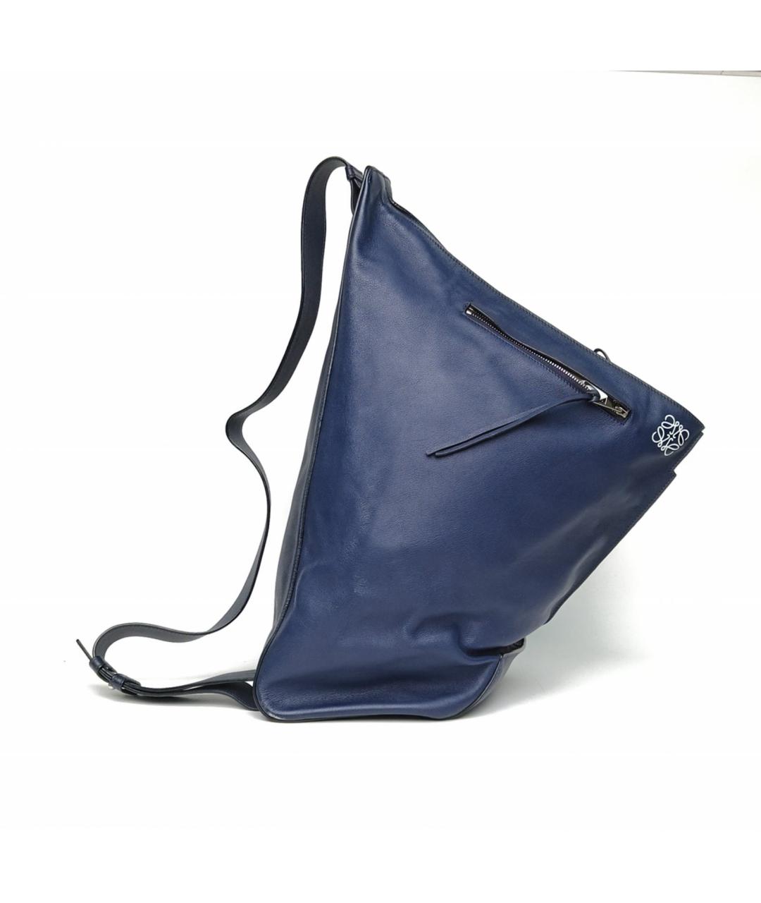 LOEWE Темно-синяя кожаная сумка через плечо, фото 7