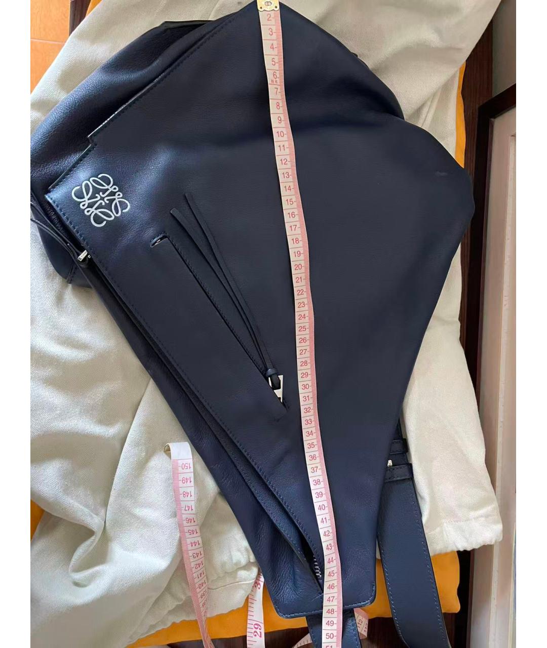 LOEWE Темно-синяя кожаная сумка через плечо, фото 6