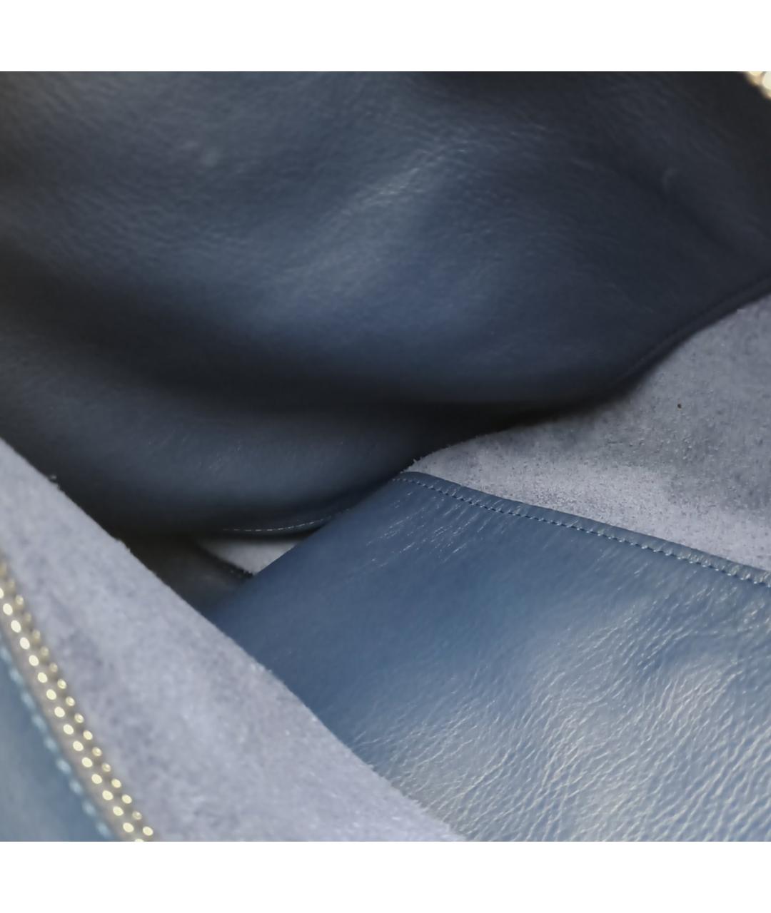 LOEWE Темно-синяя кожаная сумка через плечо, фото 5