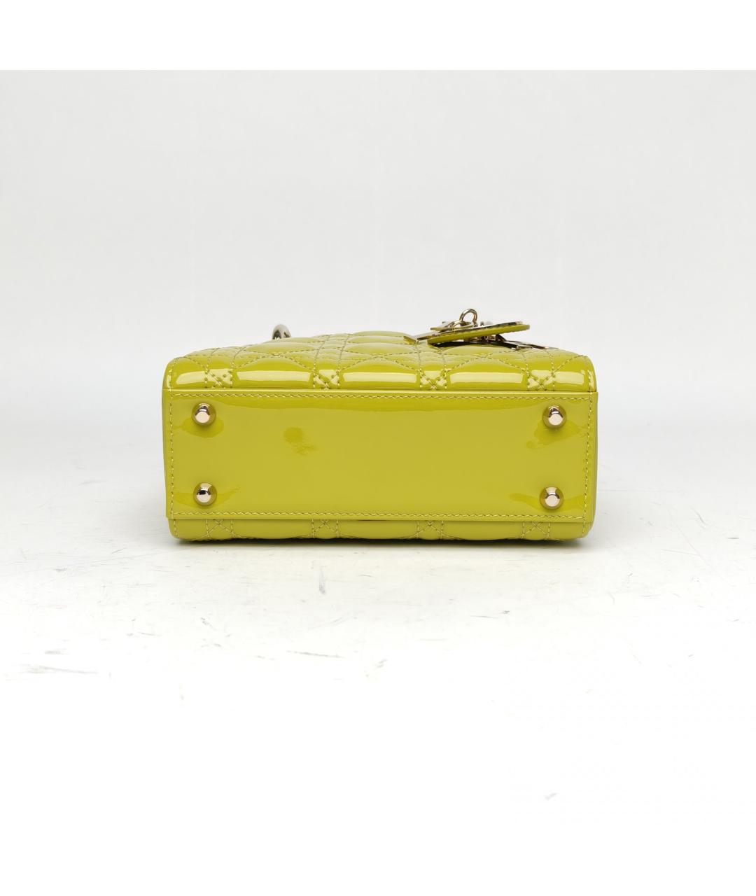 CHRISTIAN DIOR Зеленая сумка через плечо из лакированной кожи, фото 6