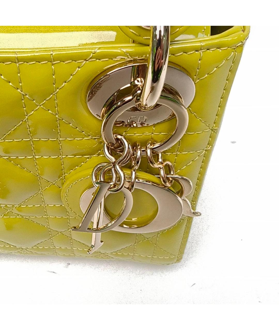 CHRISTIAN DIOR Зеленая сумка через плечо из лакированной кожи, фото 7