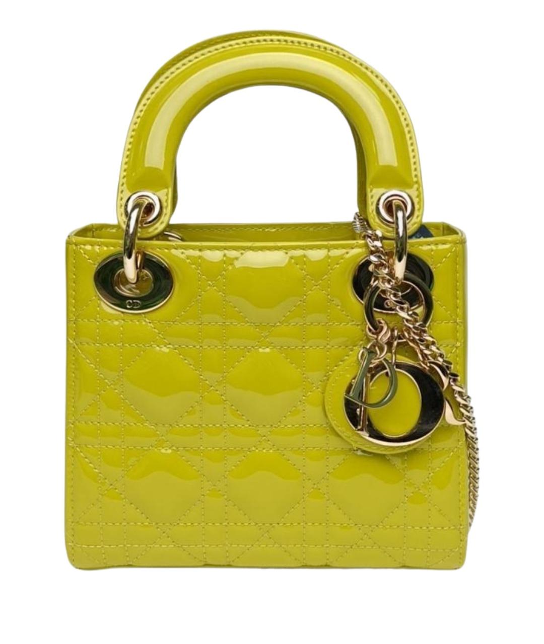 CHRISTIAN DIOR Зеленая сумка через плечо из лакированной кожи, фото 1