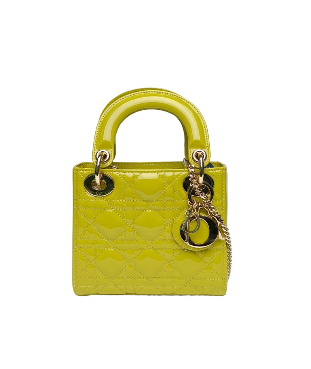 CHRISTIAN DIOR Зеленая сумка через плечо из лакированной кожи, фото 9