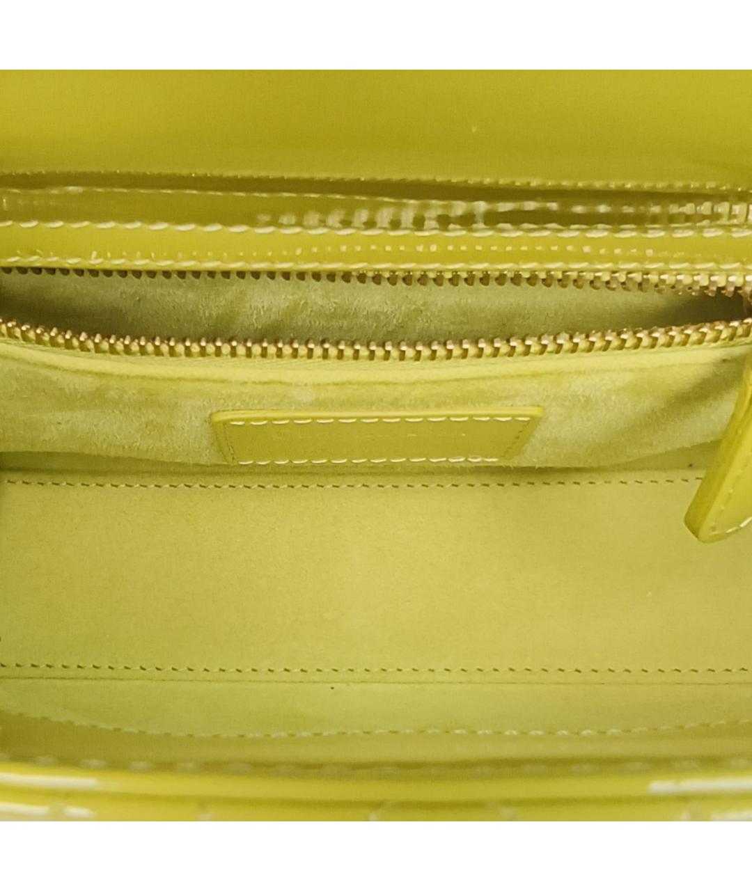 CHRISTIAN DIOR Зеленая сумка через плечо из лакированной кожи, фото 8