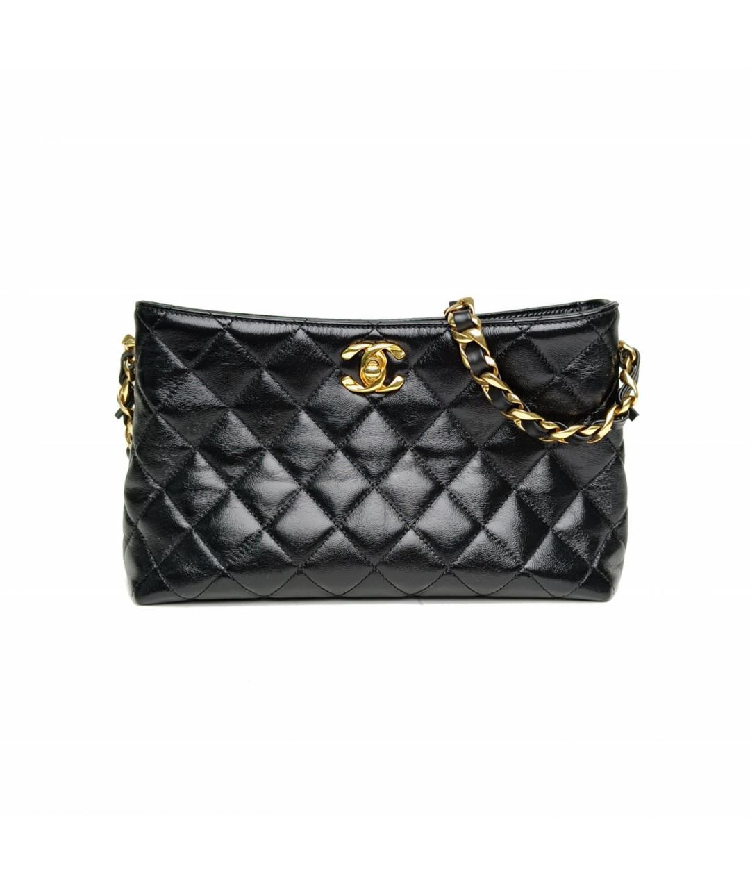 CHANEL Черная кожаная сумка через плечо, фото 8