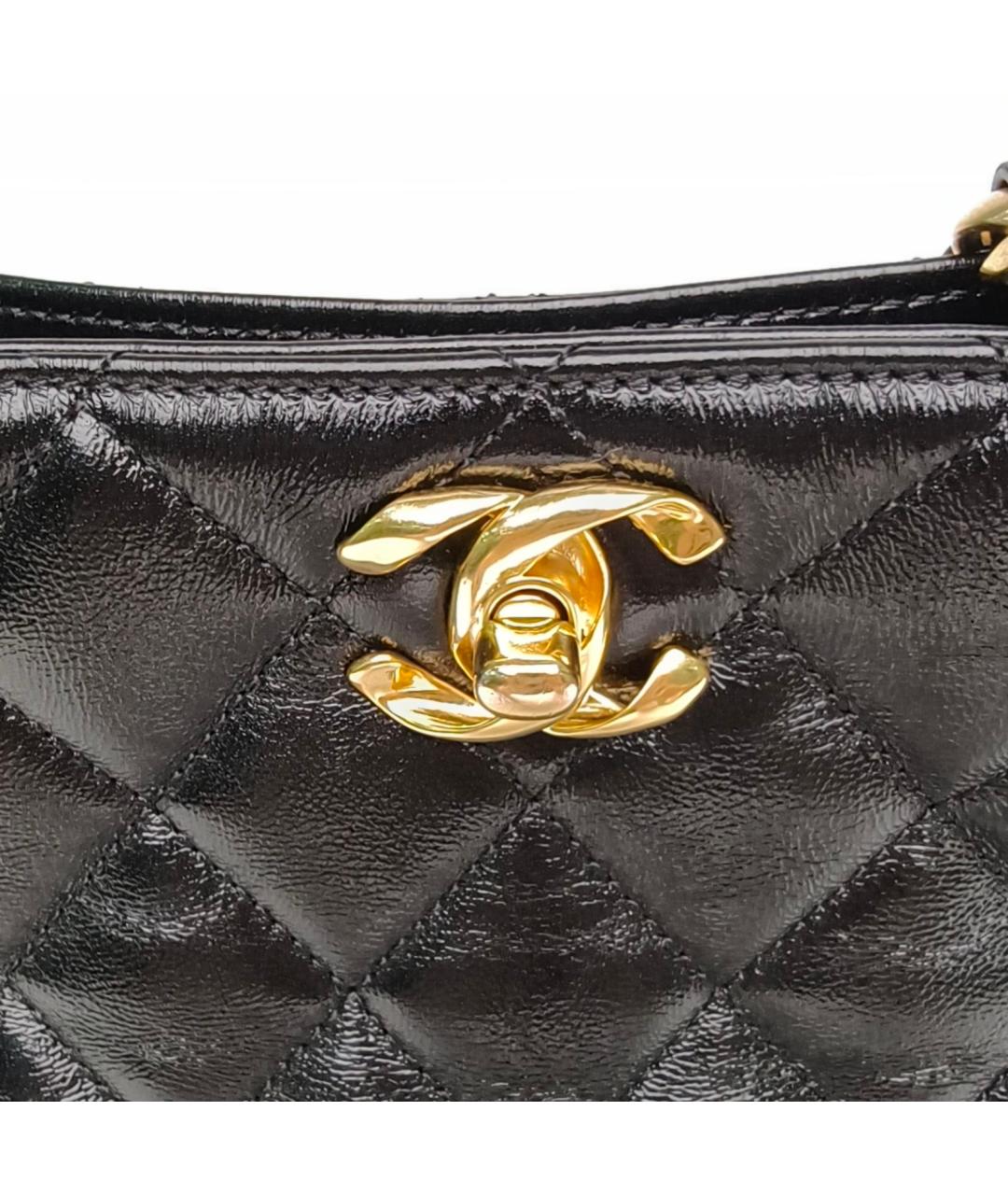 CHANEL Черная кожаная сумка через плечо, фото 6