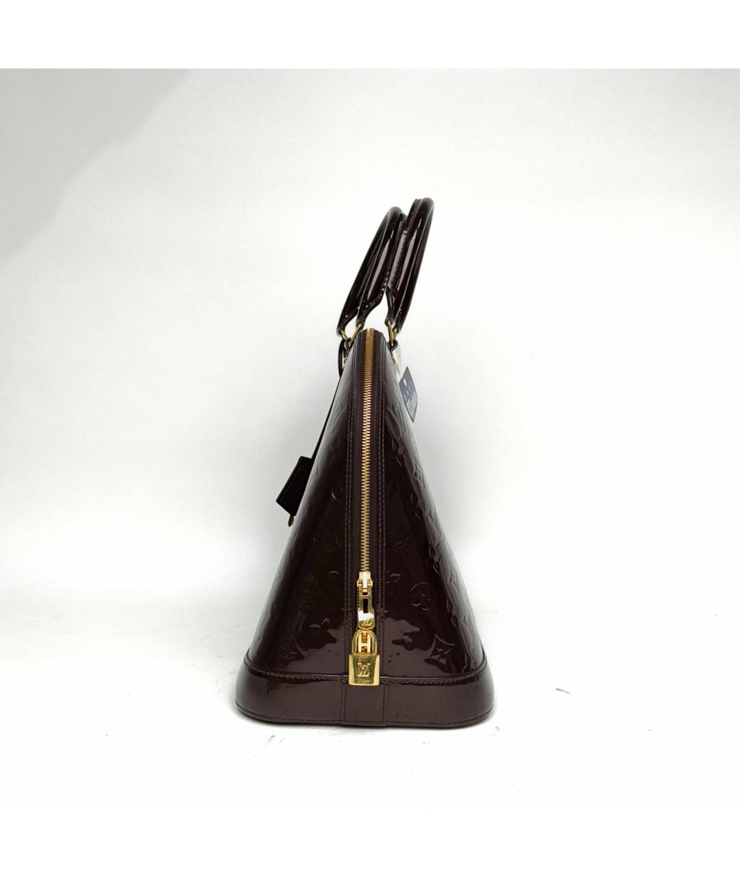 LOUIS VUITTON Бордовая сумка через плечо из лакированной кожи, фото 3