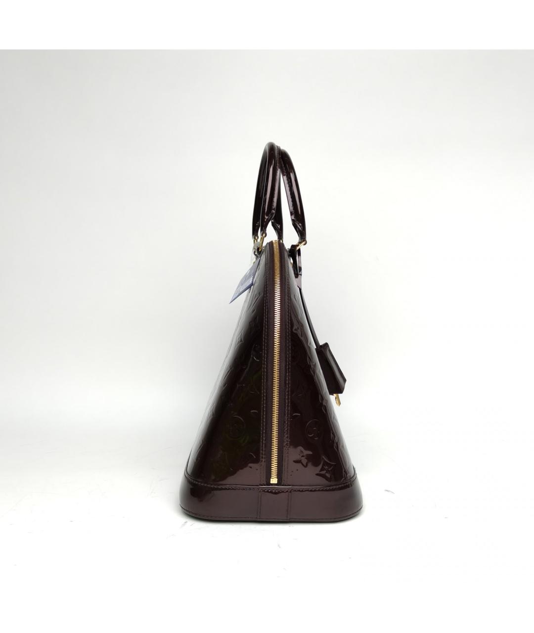 LOUIS VUITTON Бордовая сумка через плечо из лакированной кожи, фото 5