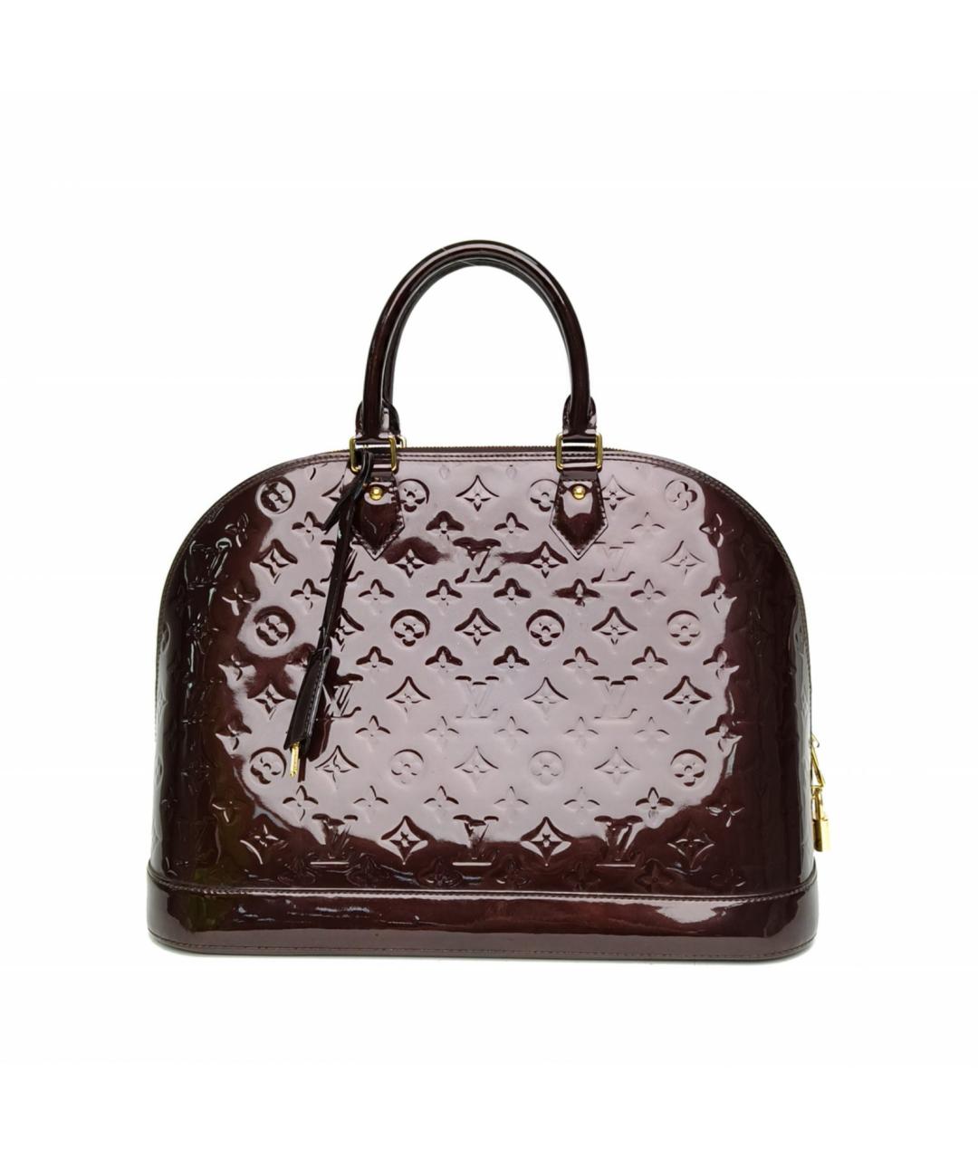 LOUIS VUITTON Бордовая сумка через плечо из лакированной кожи, фото 2