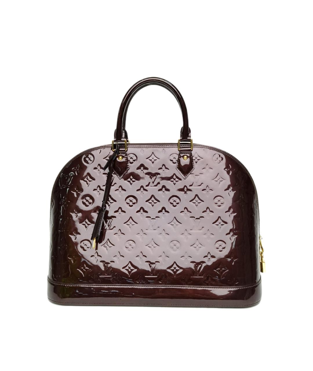 LOUIS VUITTON Бордовая сумка через плечо из лакированной кожи, фото 9