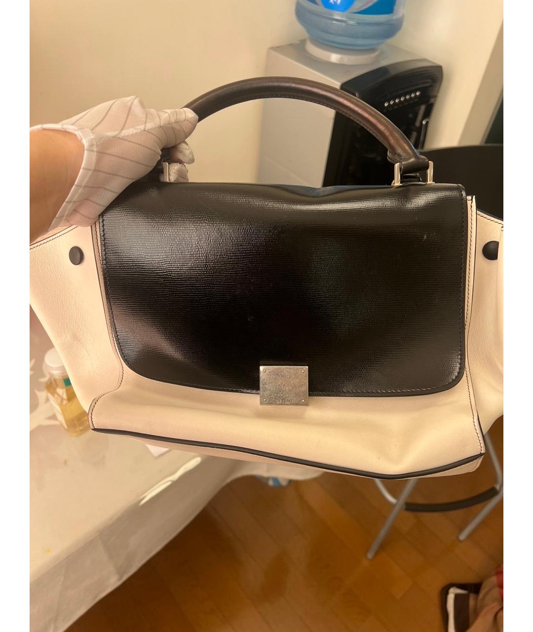 CELINE Белая кожаная сумка через плечо, фото 9