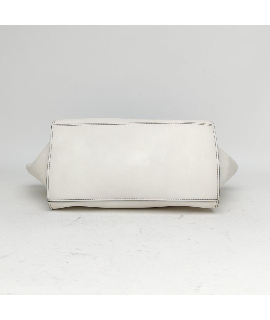 CELINE Белая кожаная сумка через плечо, фото 6