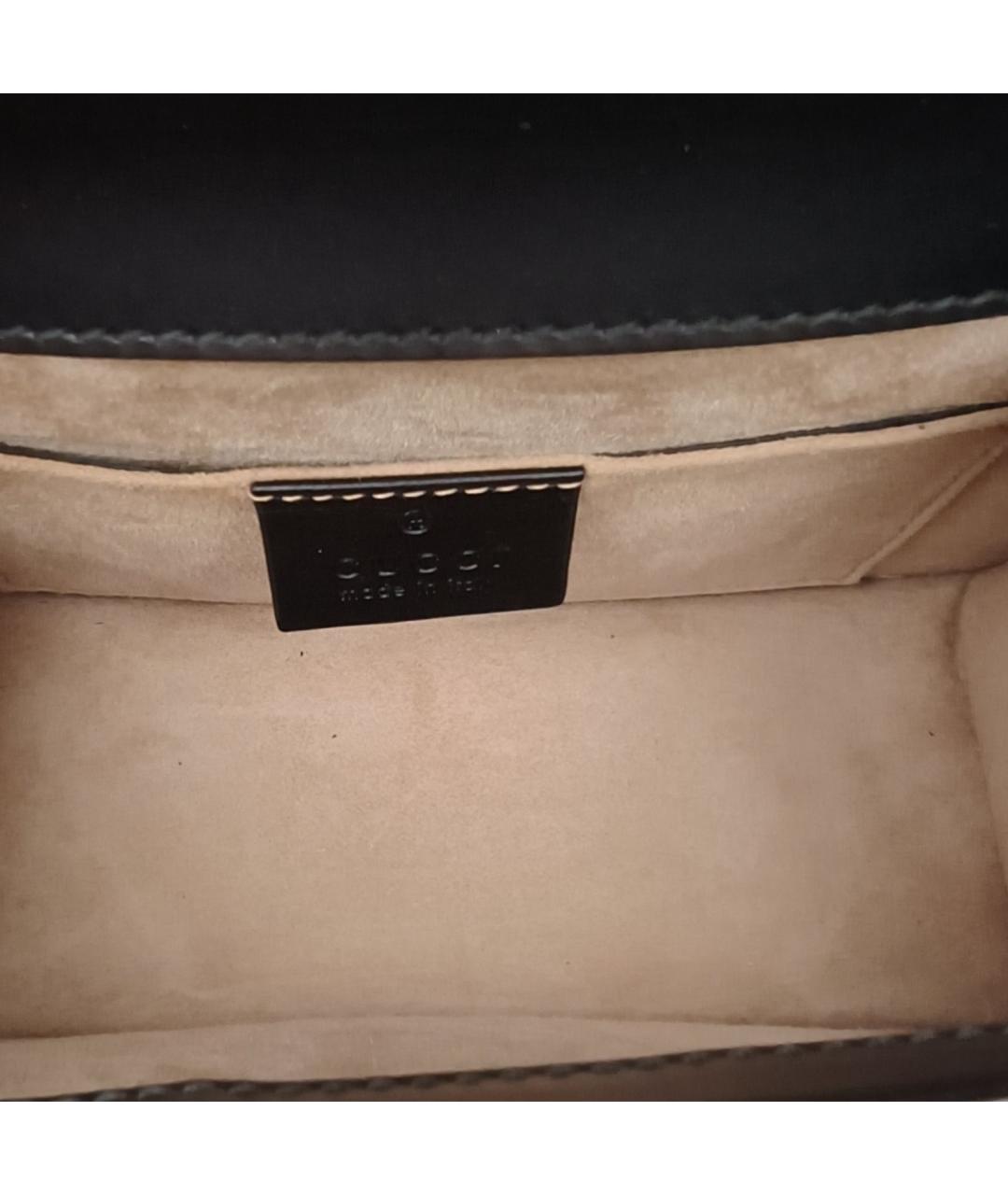 GUCCI Черная кожаная сумка с короткими ручками, фото 7