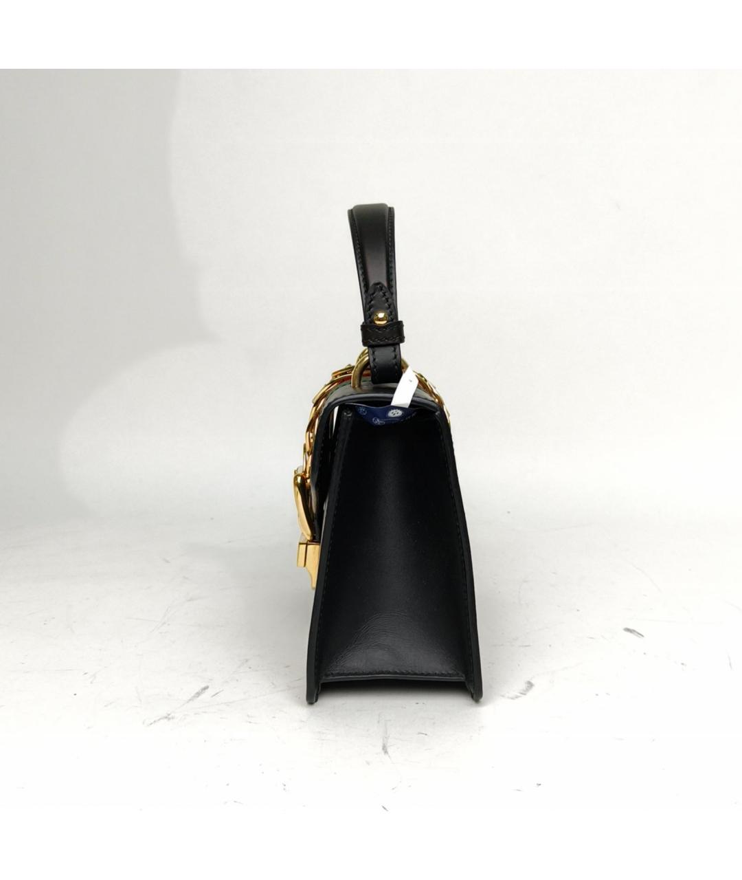GUCCI Черная кожаная сумка с короткими ручками, фото 3