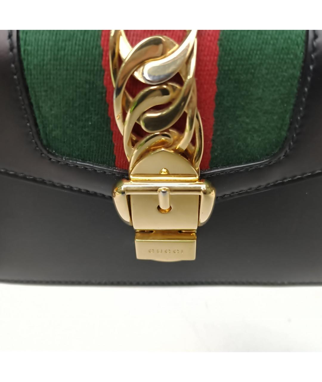 GUCCI Черная кожаная сумка с короткими ручками, фото 8