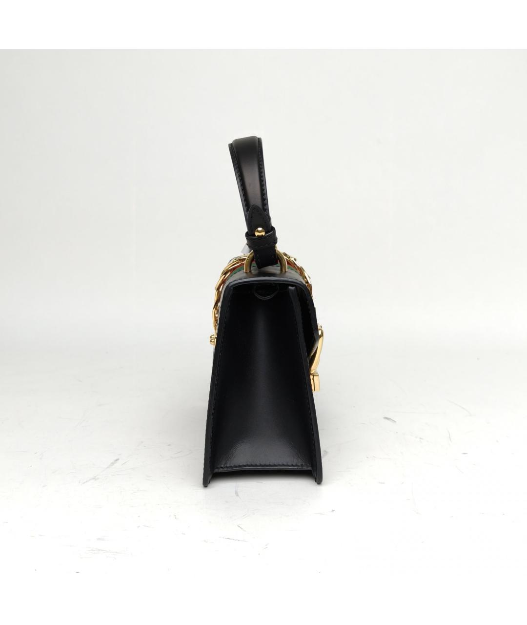 GUCCI Черная кожаная сумка с короткими ручками, фото 5