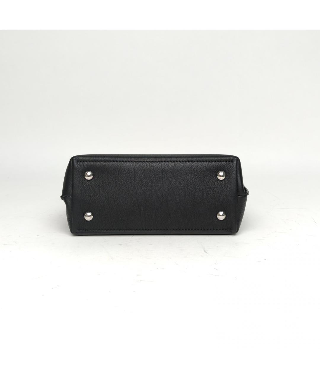 LOUIS VUITTON Черная кожаная сумка с короткими ручками, фото 4