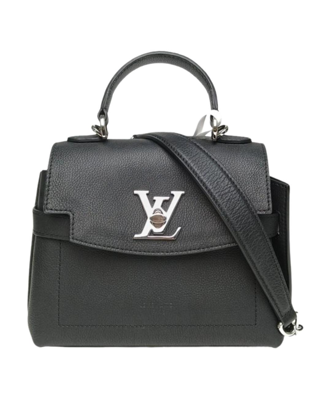 LOUIS VUITTON Черная кожаная сумка с короткими ручками, фото 1