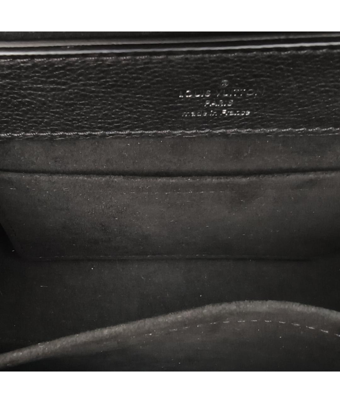 LOUIS VUITTON Черная кожаная сумка с короткими ручками, фото 6