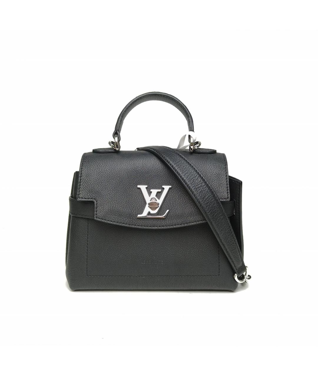 LOUIS VUITTON Черная кожаная сумка с короткими ручками, фото 2