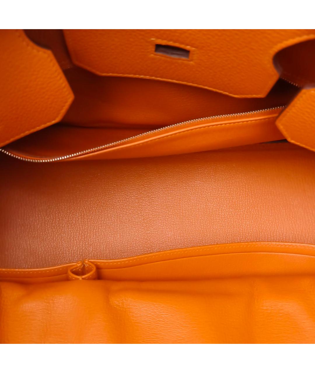 HERMES Оранжевая кожаная сумка с короткими ручками, фото 8