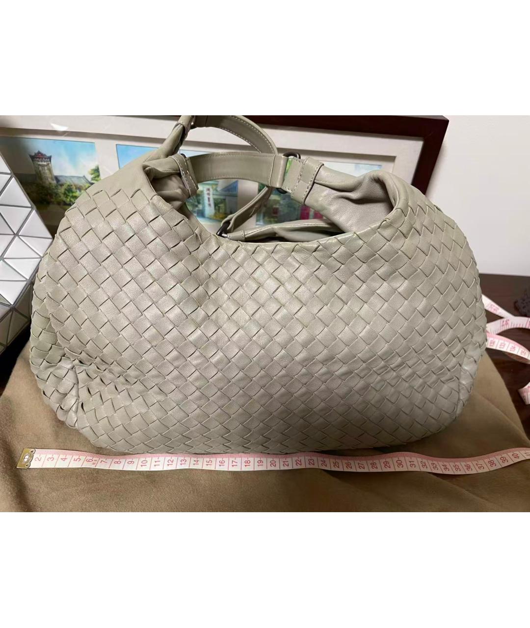 BOTTEGA VENETA Серая кожаная сумка через плечо, фото 8