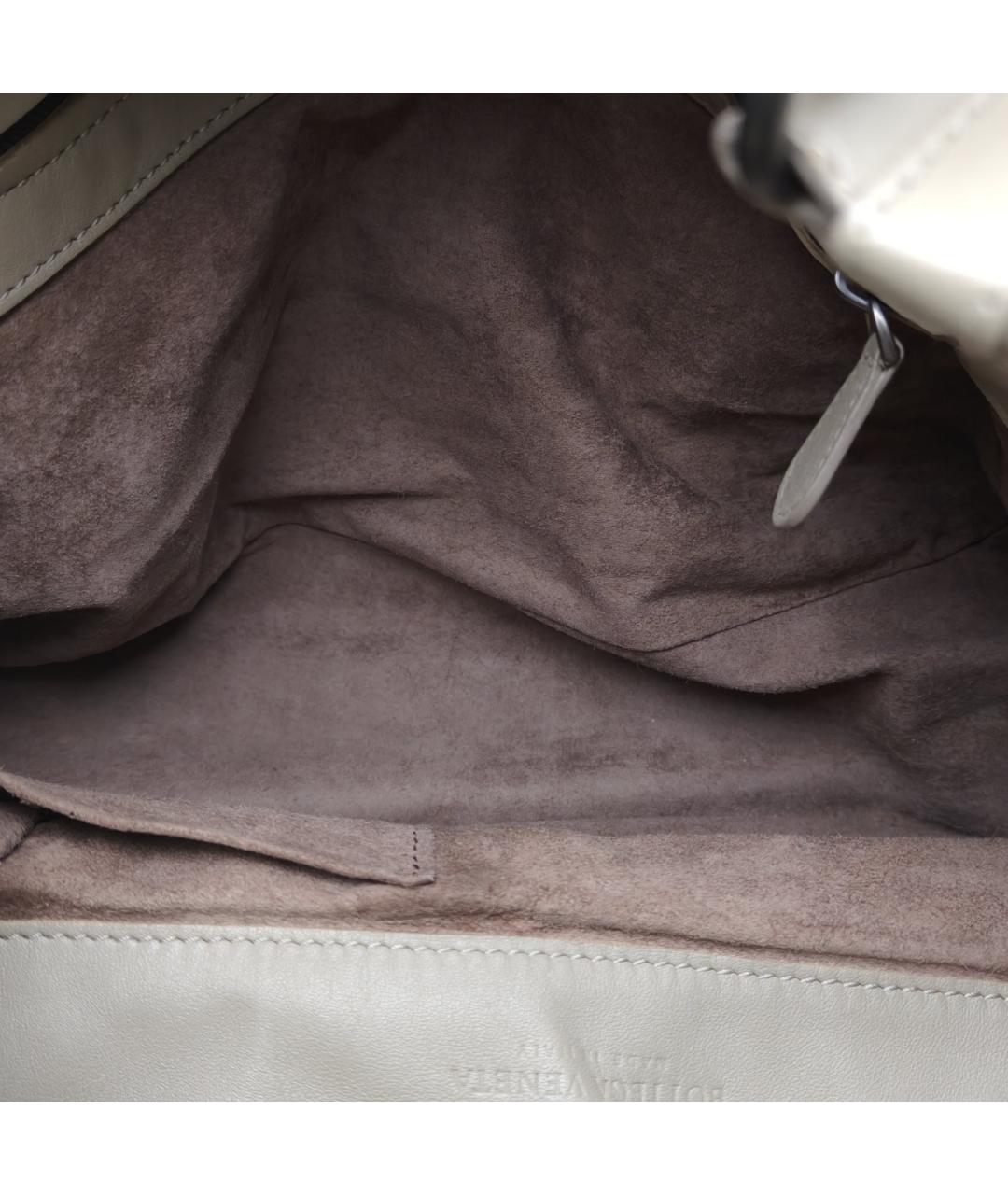 BOTTEGA VENETA Серая кожаная сумка через плечо, фото 7