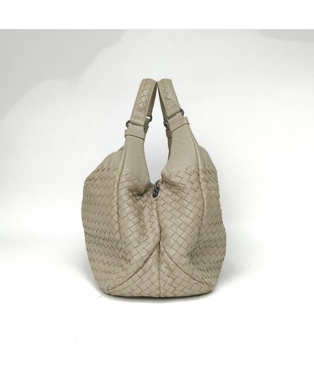 BOTTEGA VENETA Серая кожаная сумка через плечо, фото 3