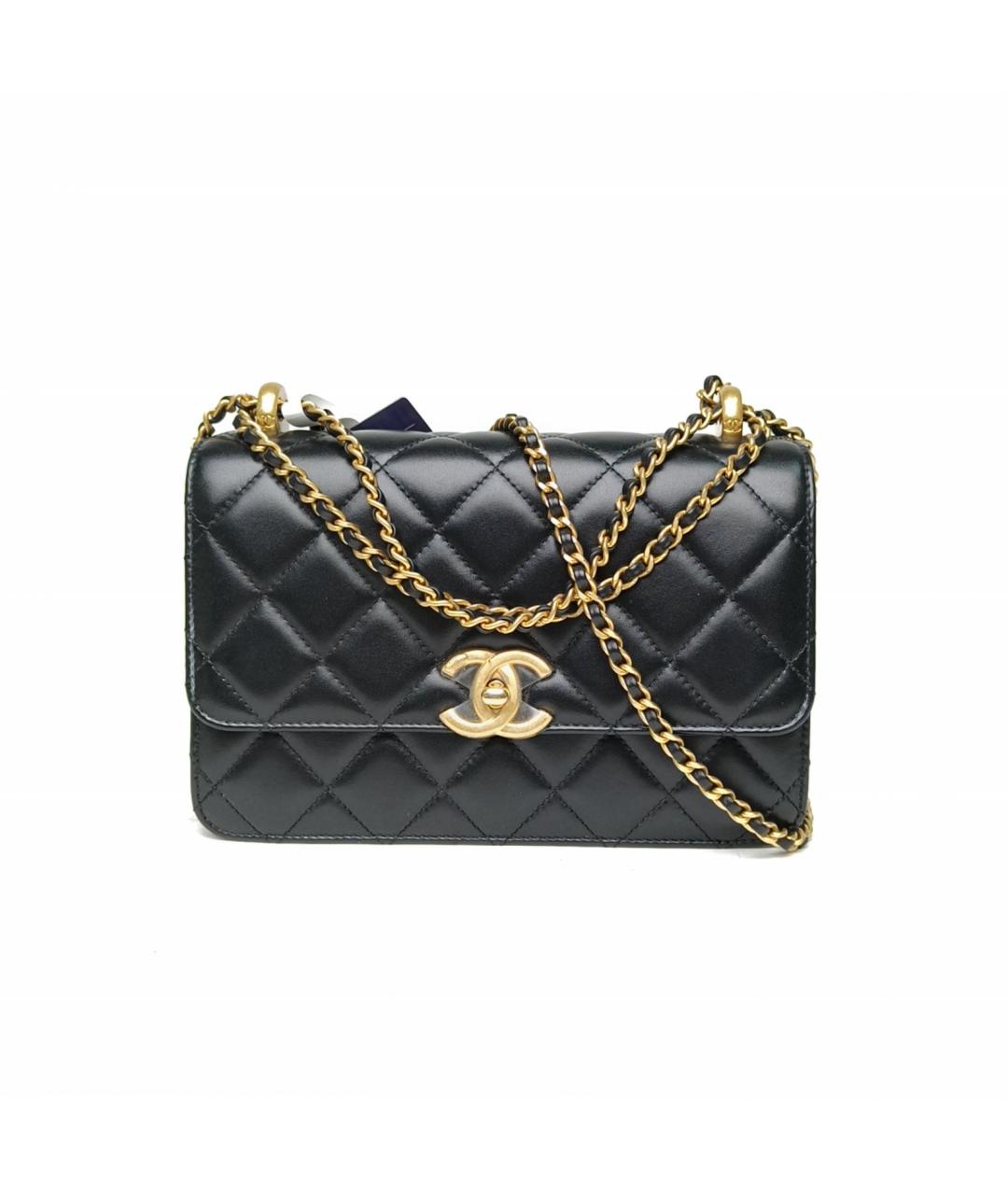 CHANEL Черная кожаная сумка через плечо, фото 2