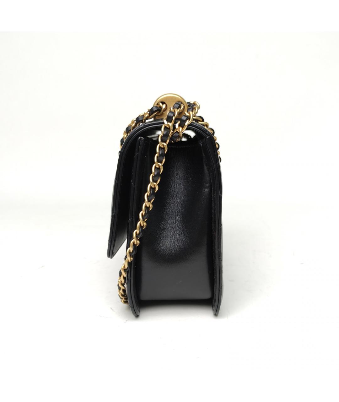 CHANEL Черная кожаная сумка через плечо, фото 5