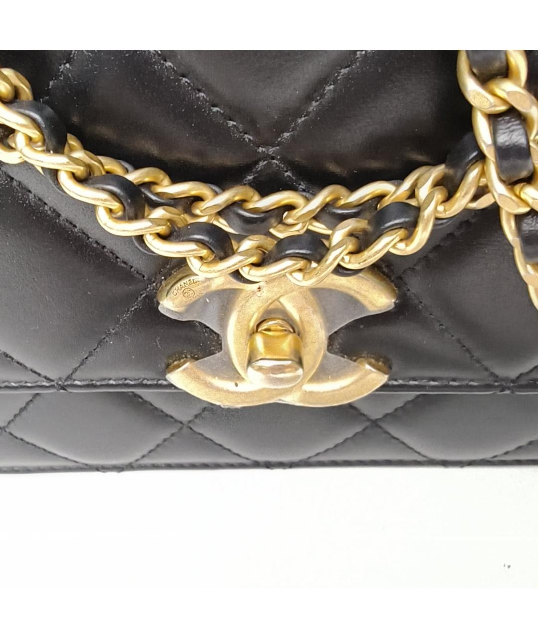 CHANEL Черная кожаная сумка через плечо, фото 8