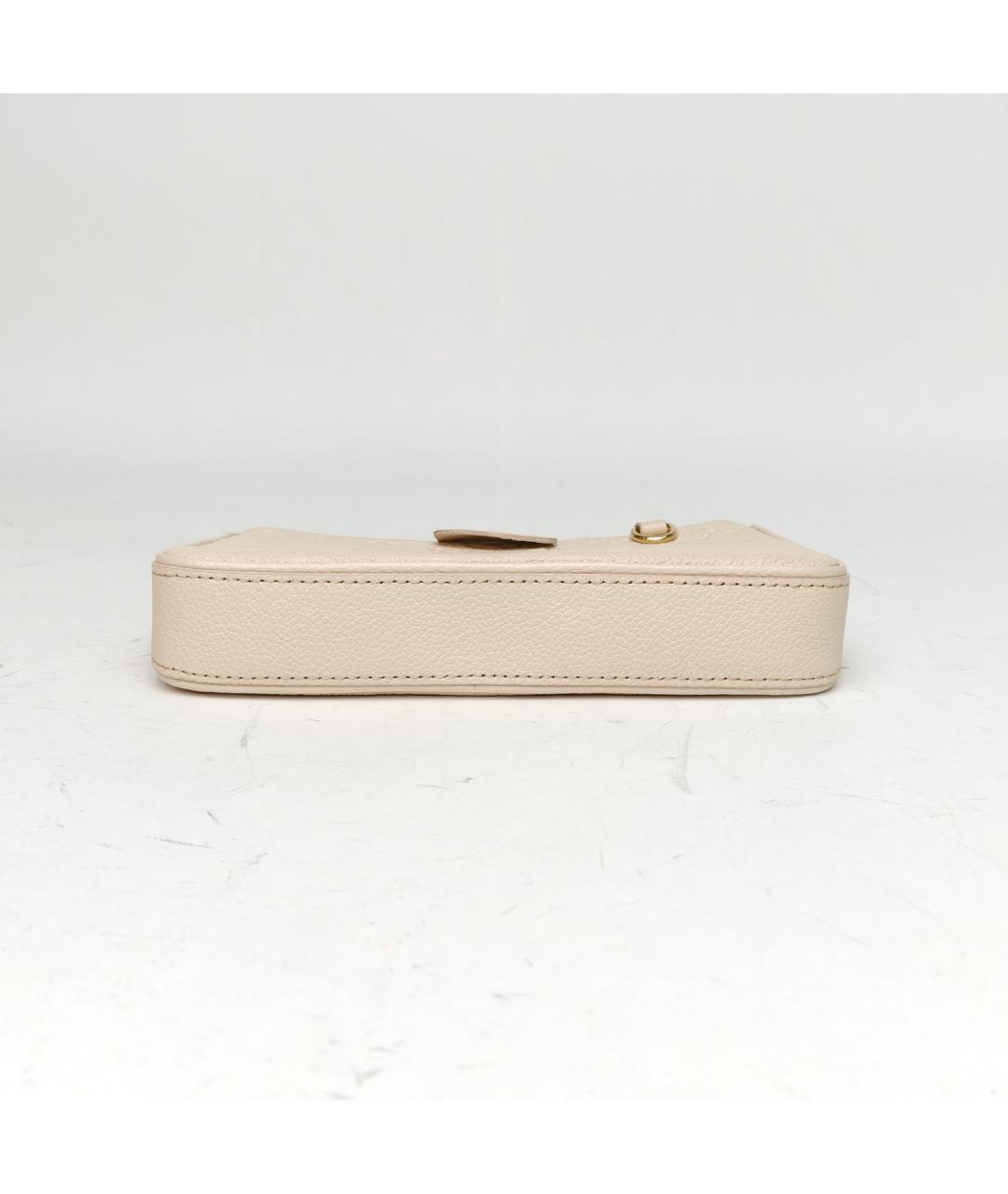 LOUIS VUITTON Бежевая кожаная сумка через плечо, фото 6