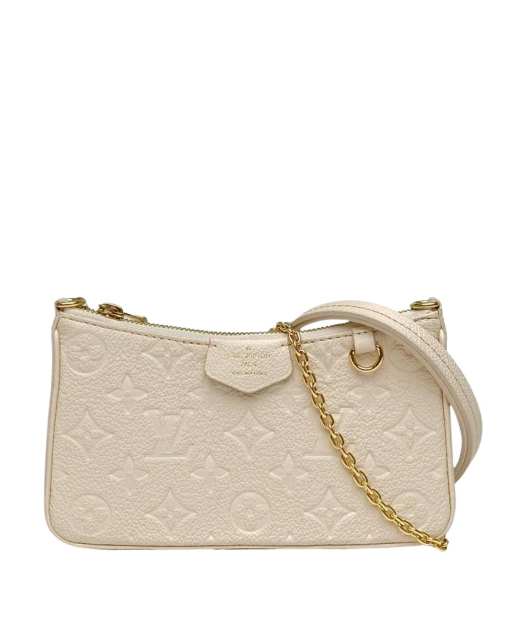 LOUIS VUITTON Бежевая кожаная сумка через плечо, фото 1