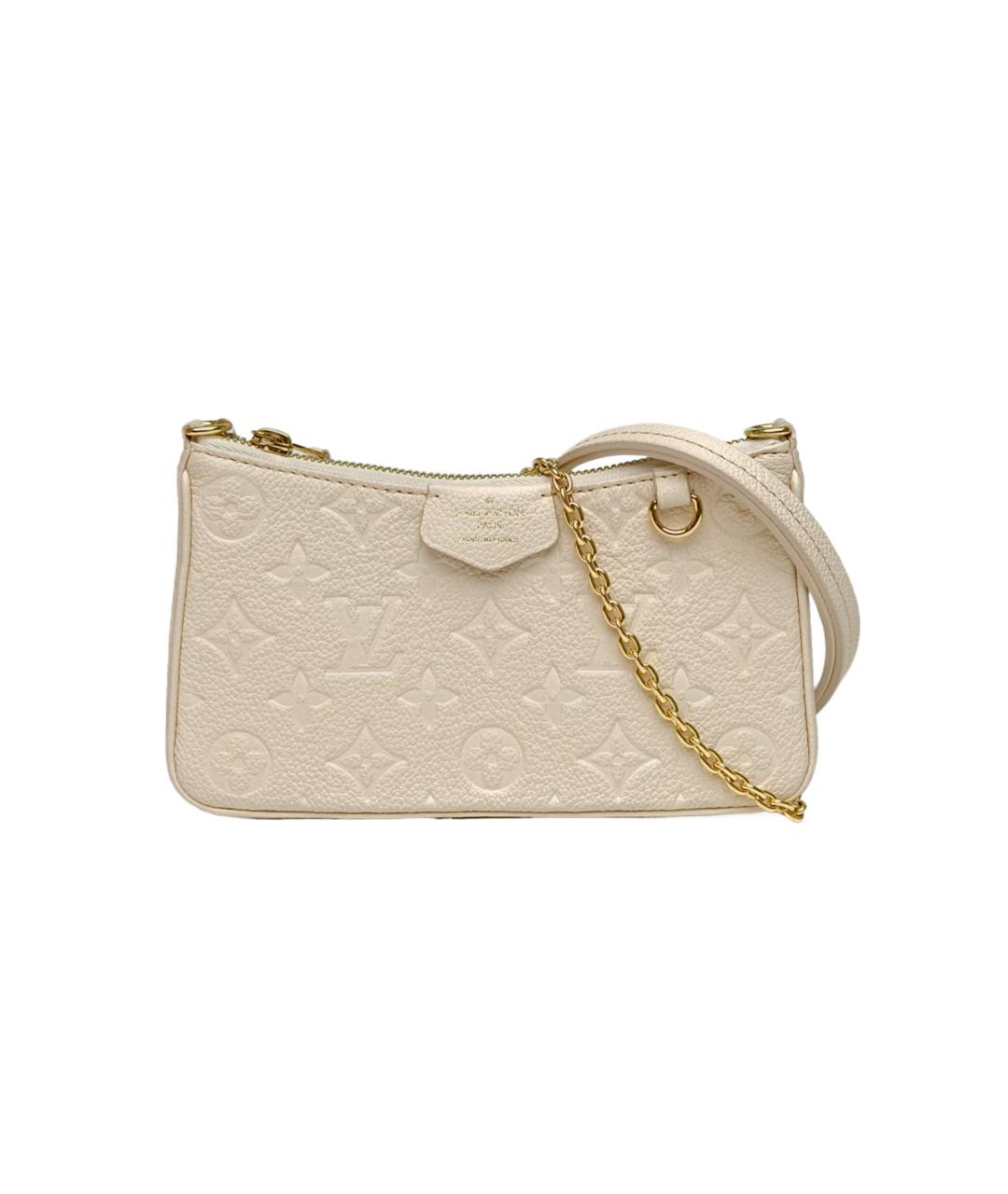 LOUIS VUITTON Бежевая кожаная сумка через плечо, фото 9