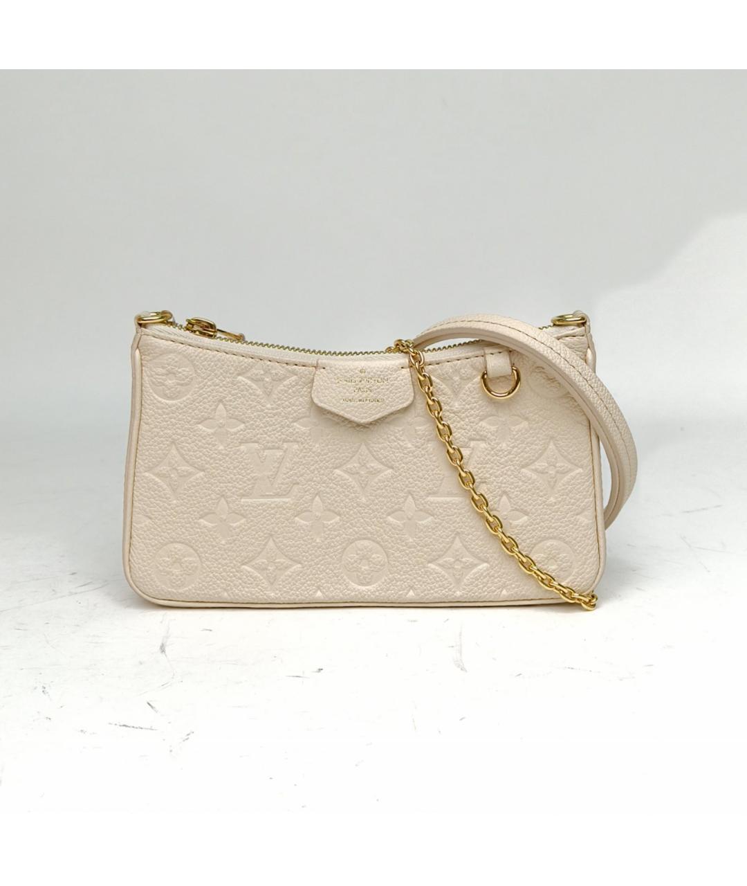 LOUIS VUITTON Бежевая кожаная сумка через плечо, фото 2