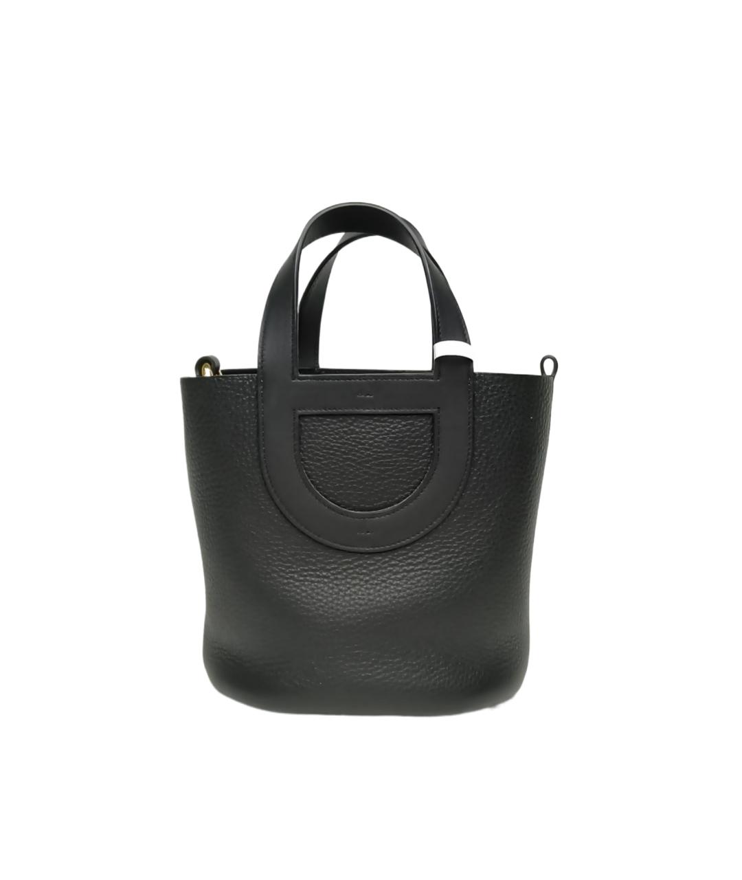 HERMES Черная кожаная сумка с короткими ручками, фото 10