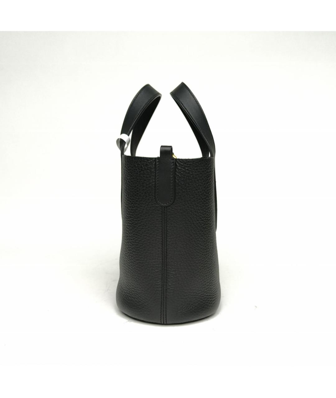 HERMES Черная кожаная сумка с короткими ручками, фото 3