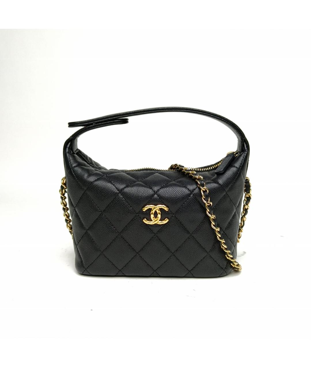 CHANEL Черная кожаная сумка через плечо, фото 2