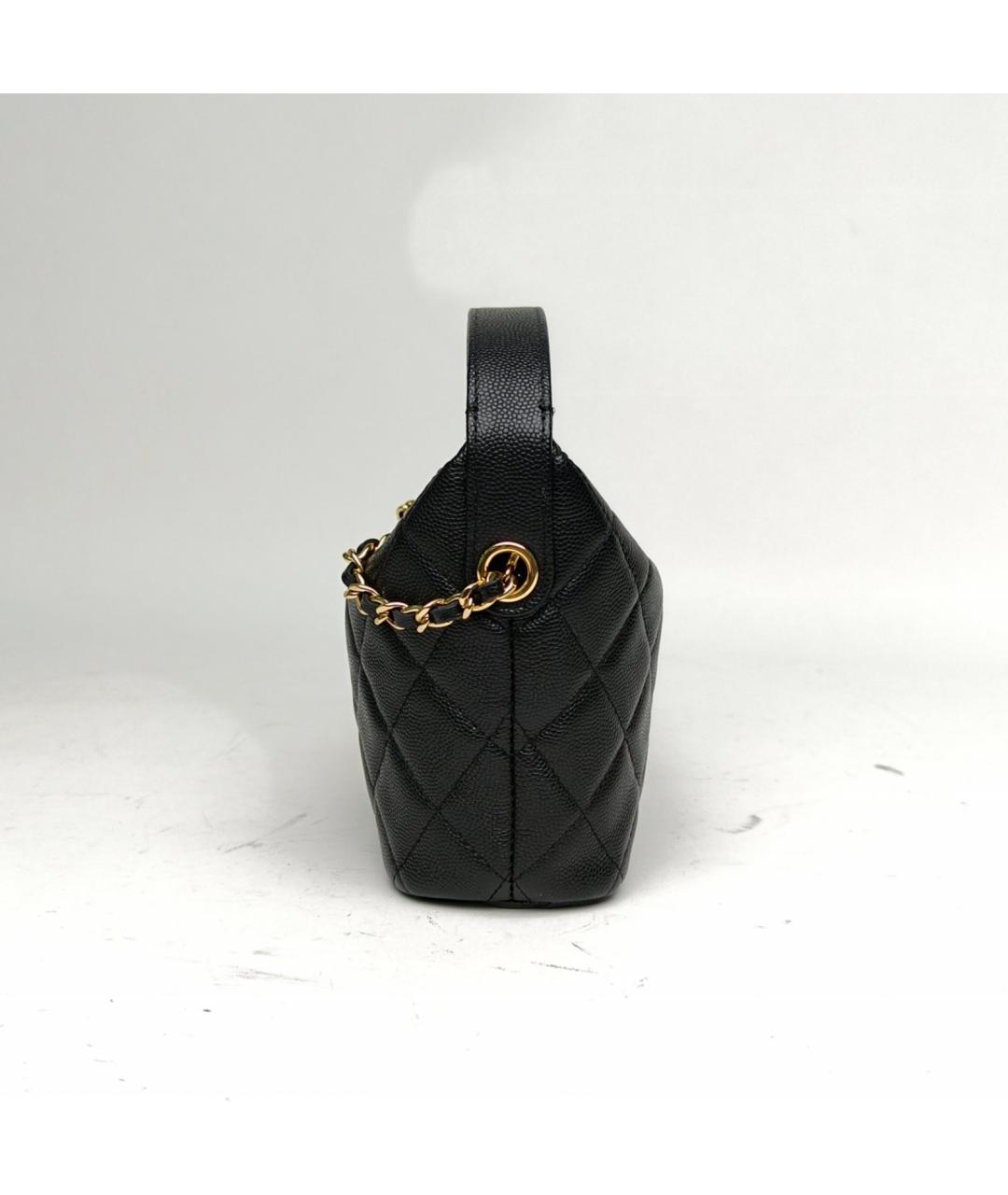 CHANEL Черная кожаная сумка через плечо, фото 3