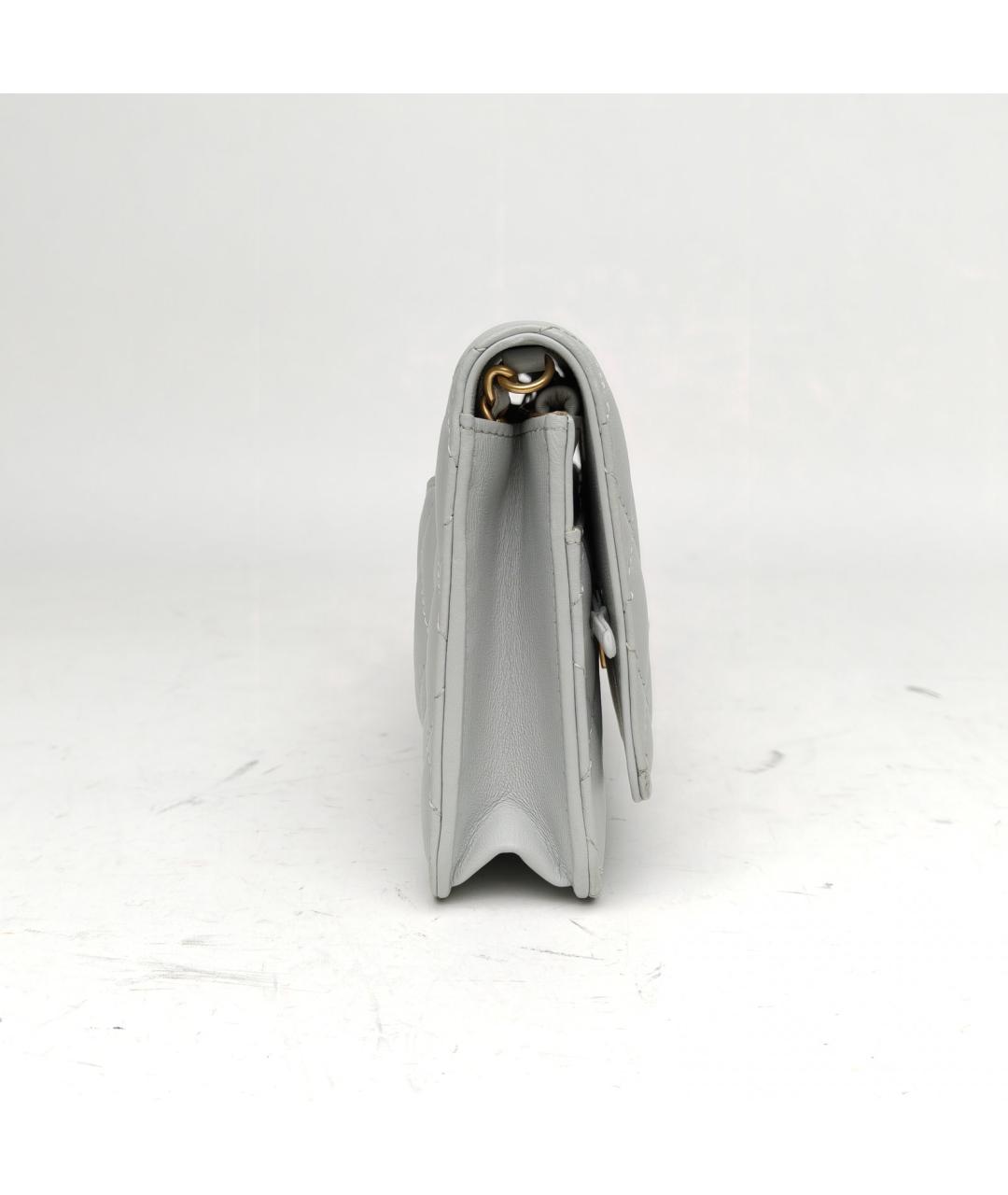 CHANEL Серая кожаная сумка через плечо, фото 5