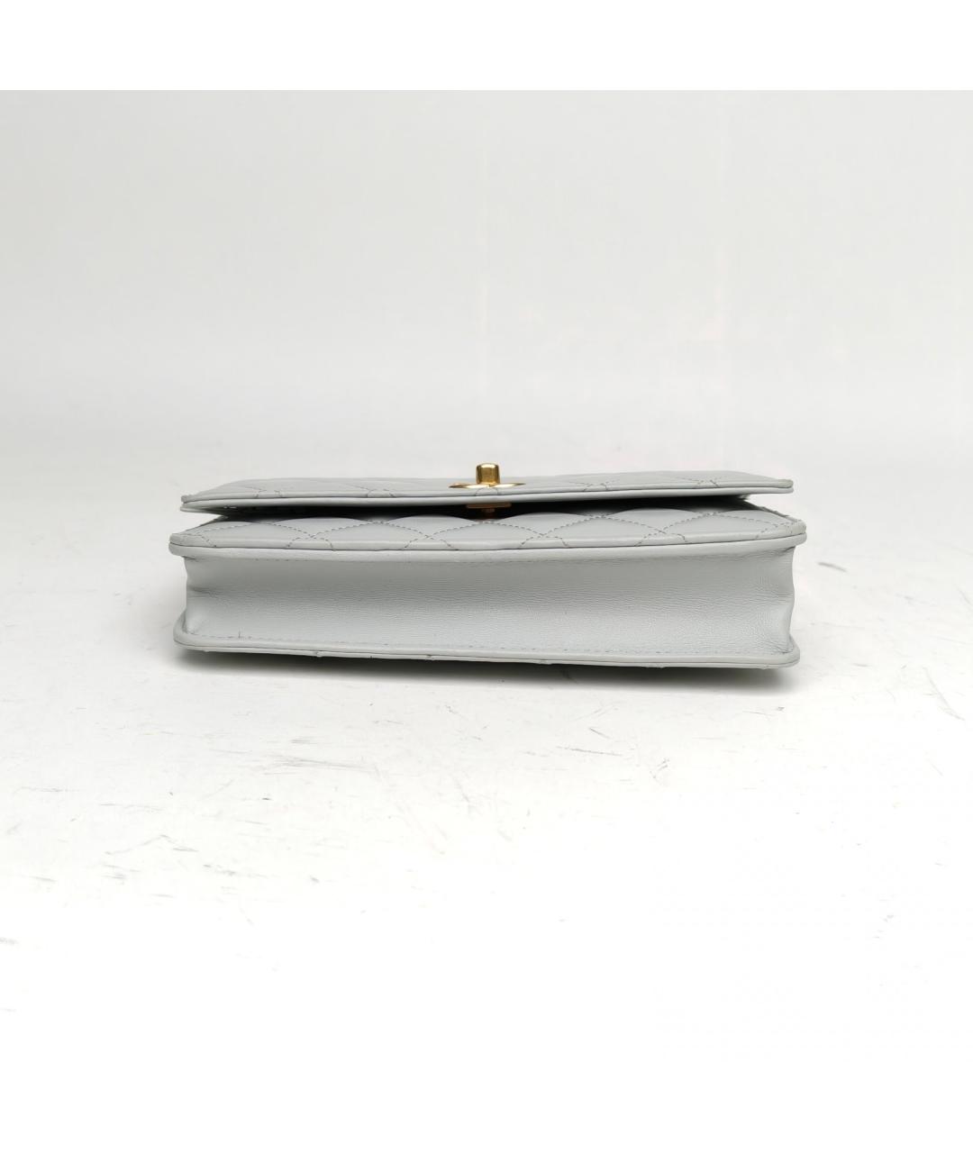 CHANEL Серая кожаная сумка через плечо, фото 6