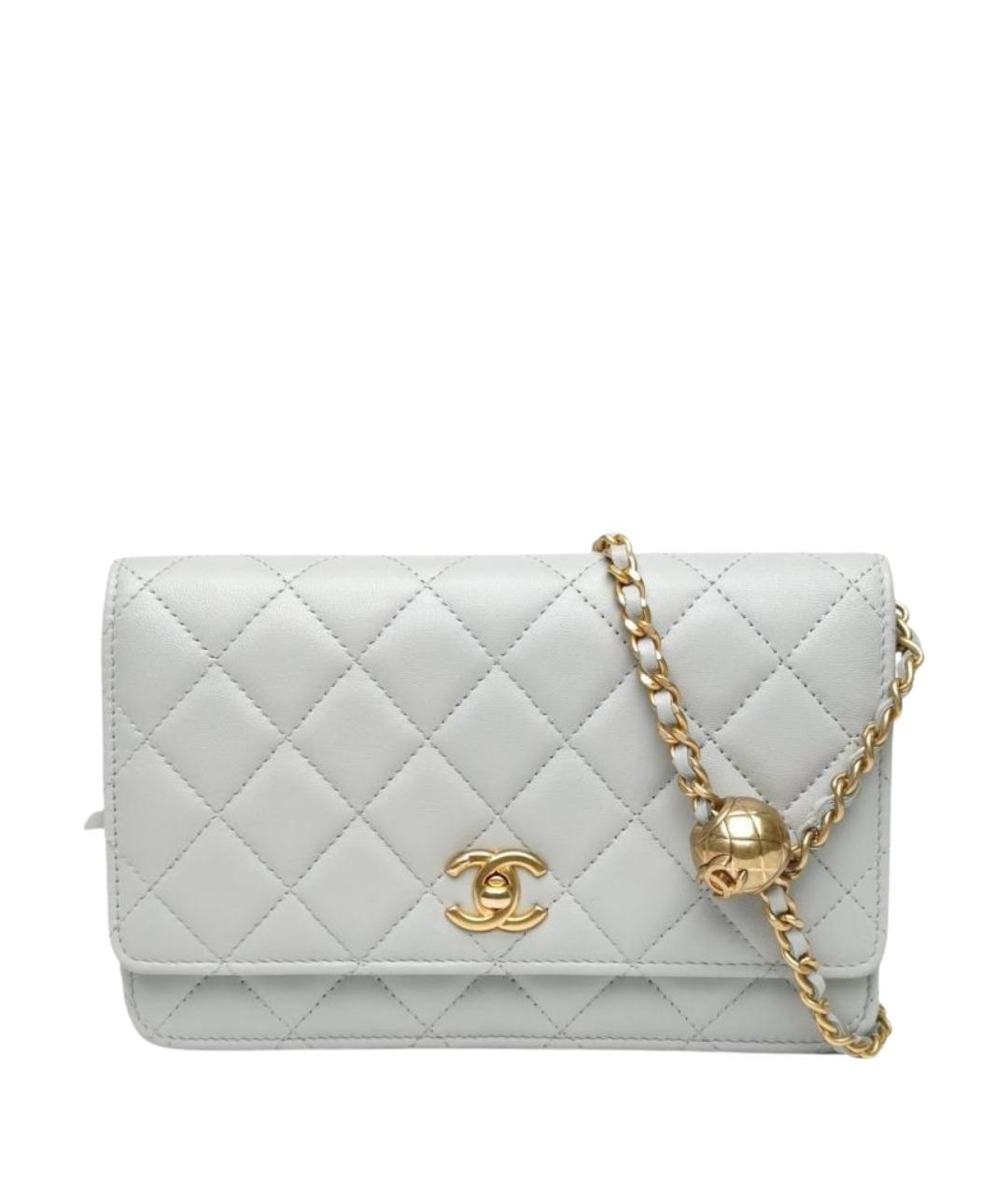 CHANEL Серая кожаная сумка через плечо, фото 1