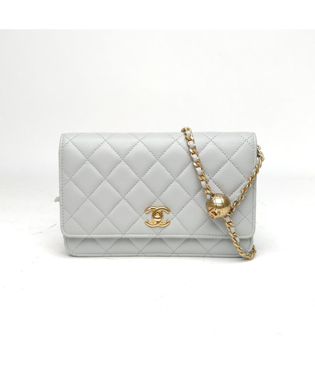 CHANEL Серая кожаная сумка через плечо, фото 2