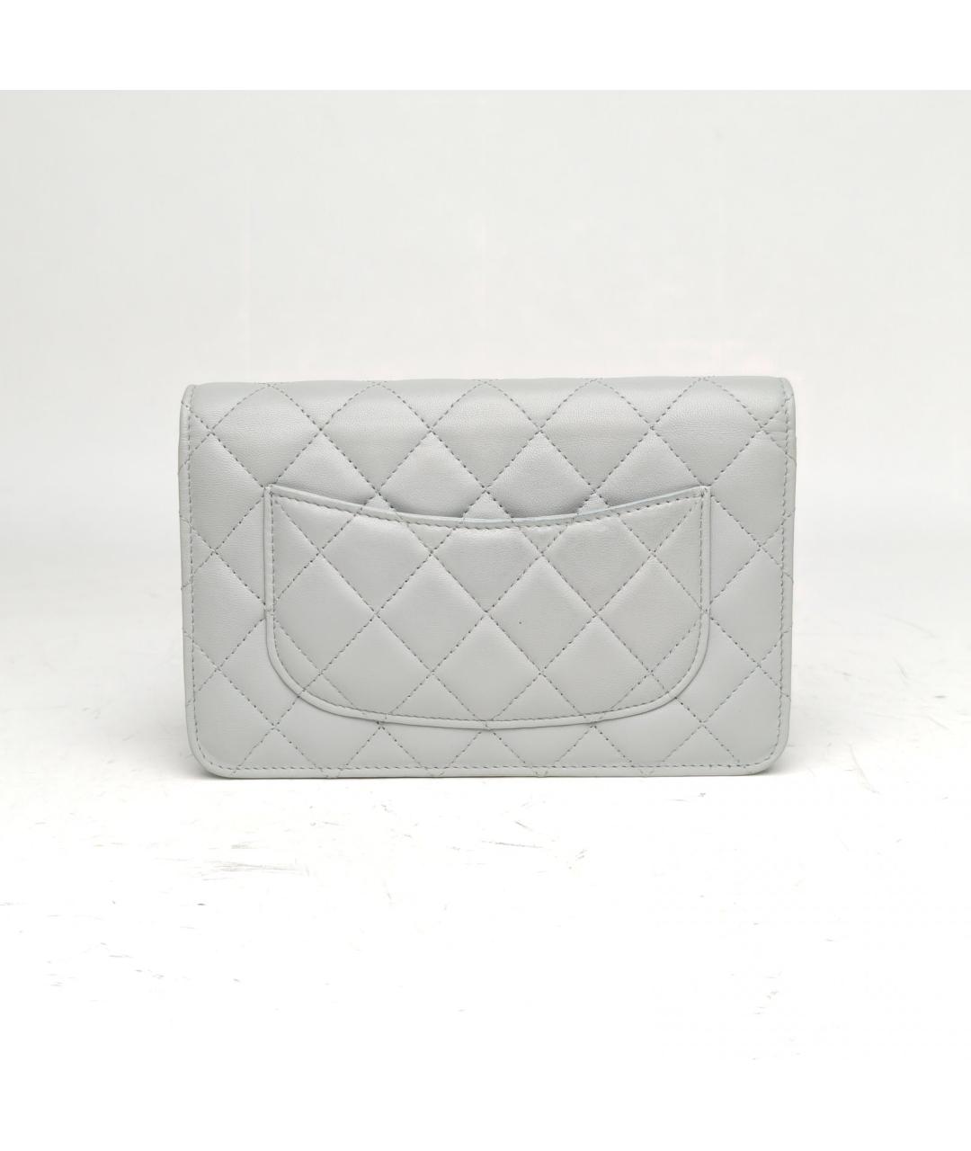 CHANEL Серая кожаная сумка через плечо, фото 4